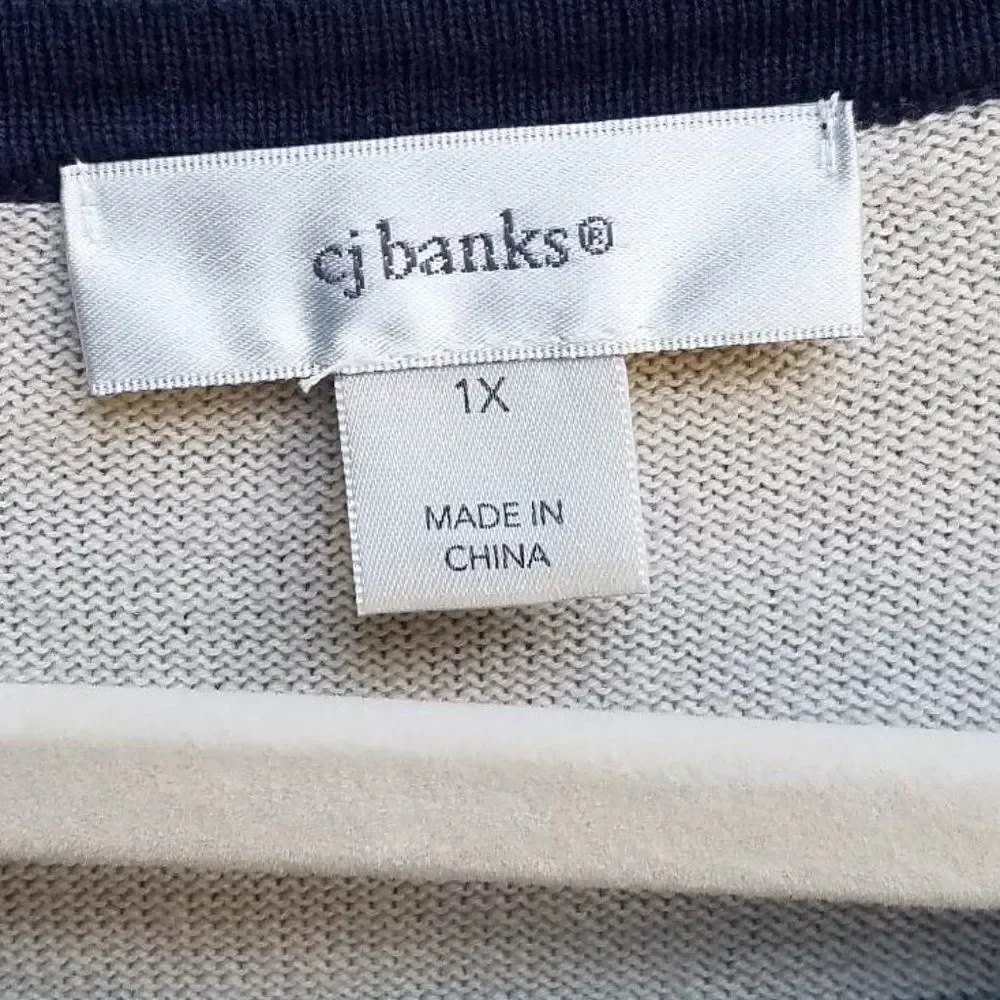 C J Banks Shades of Green Cotton Cardigan size 1X